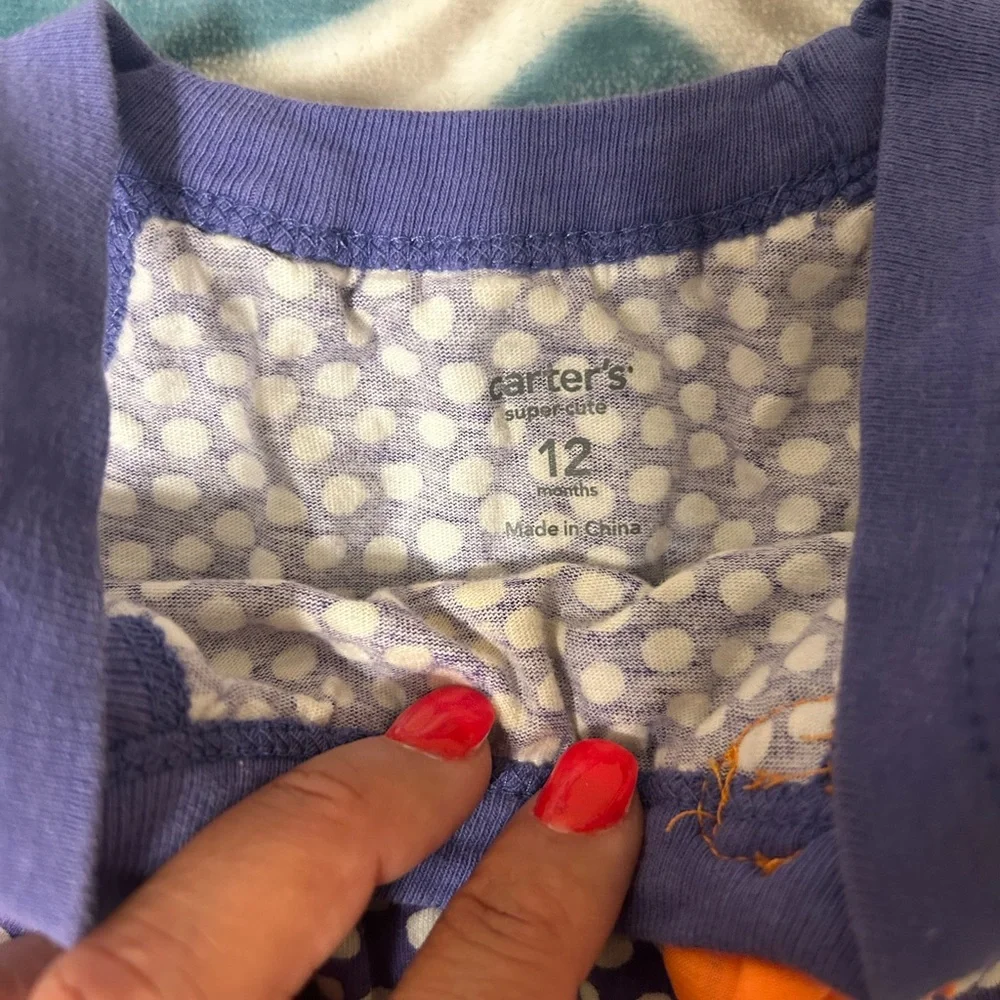 Carter's Blue and White Polka Dot Diaper Covers with Ruffles